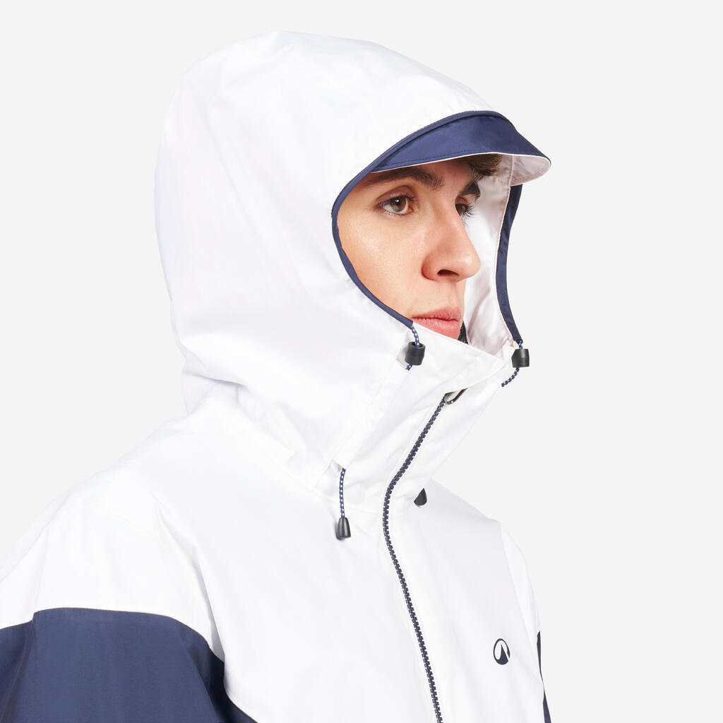 Regenjacke Segeln Herren wasserdicht winddicht 100 marineblau/weiß