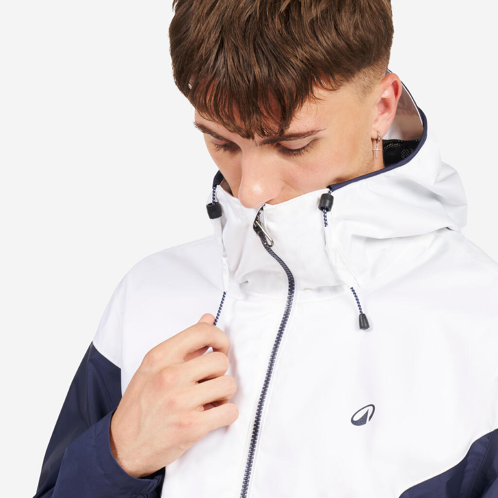 Regenjacke Segeln Herren wasserdicht winddicht 100 marineblau/weiß