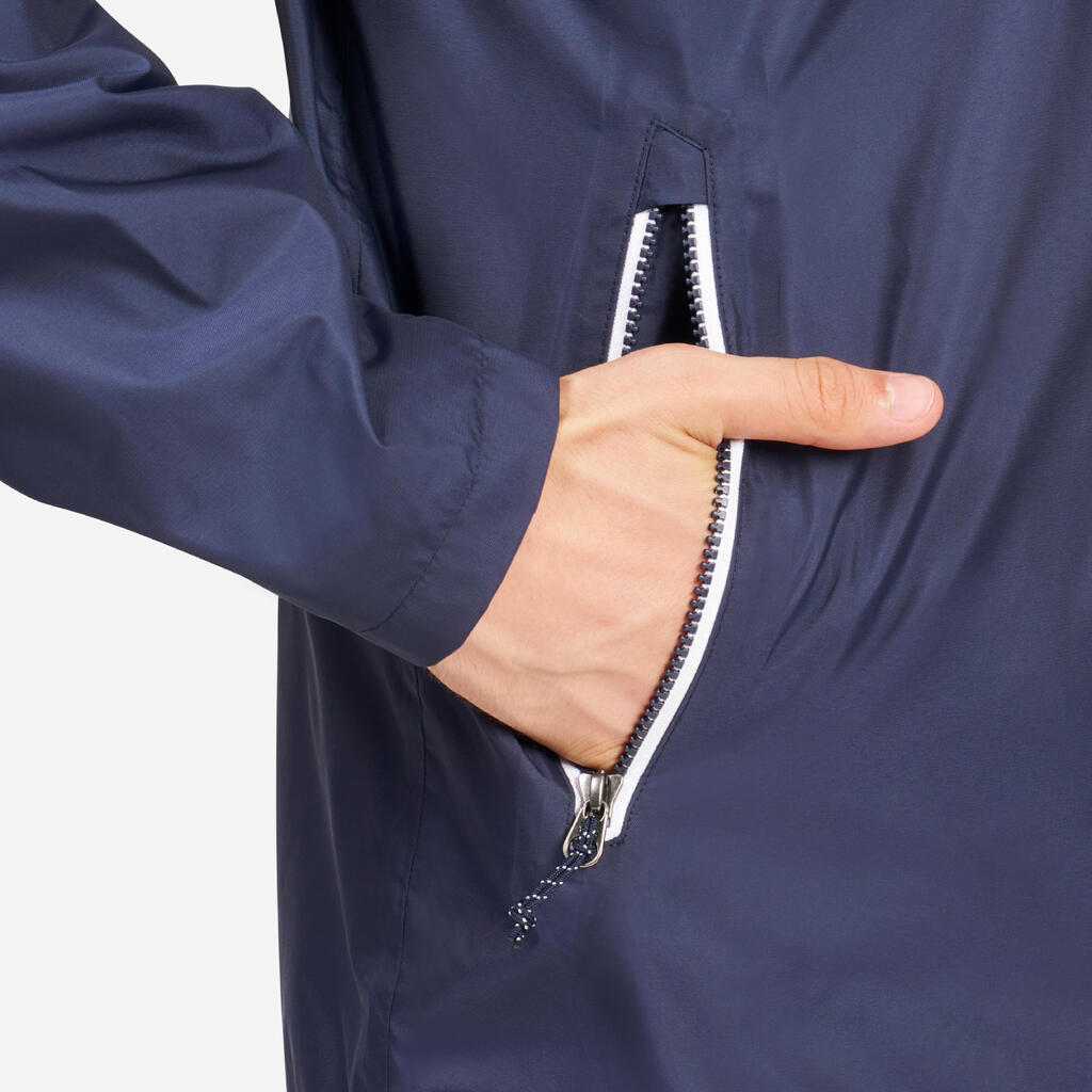 Regenjacke Segeln Herren wasserdicht winddicht 100 marineblau/weiß