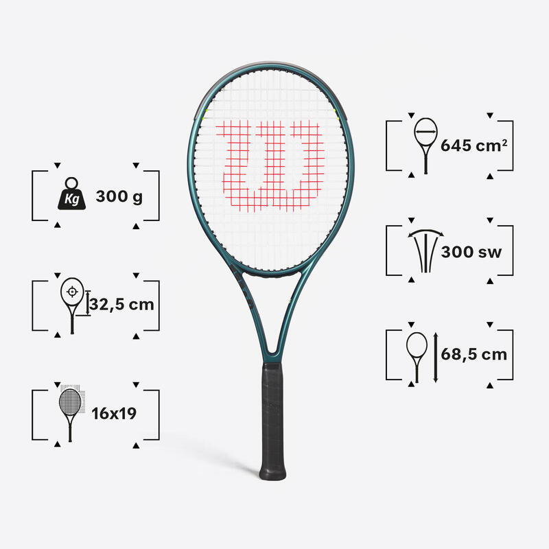 Raquette de tennis adulte, Wilson Blade 100L V9 verte 285g