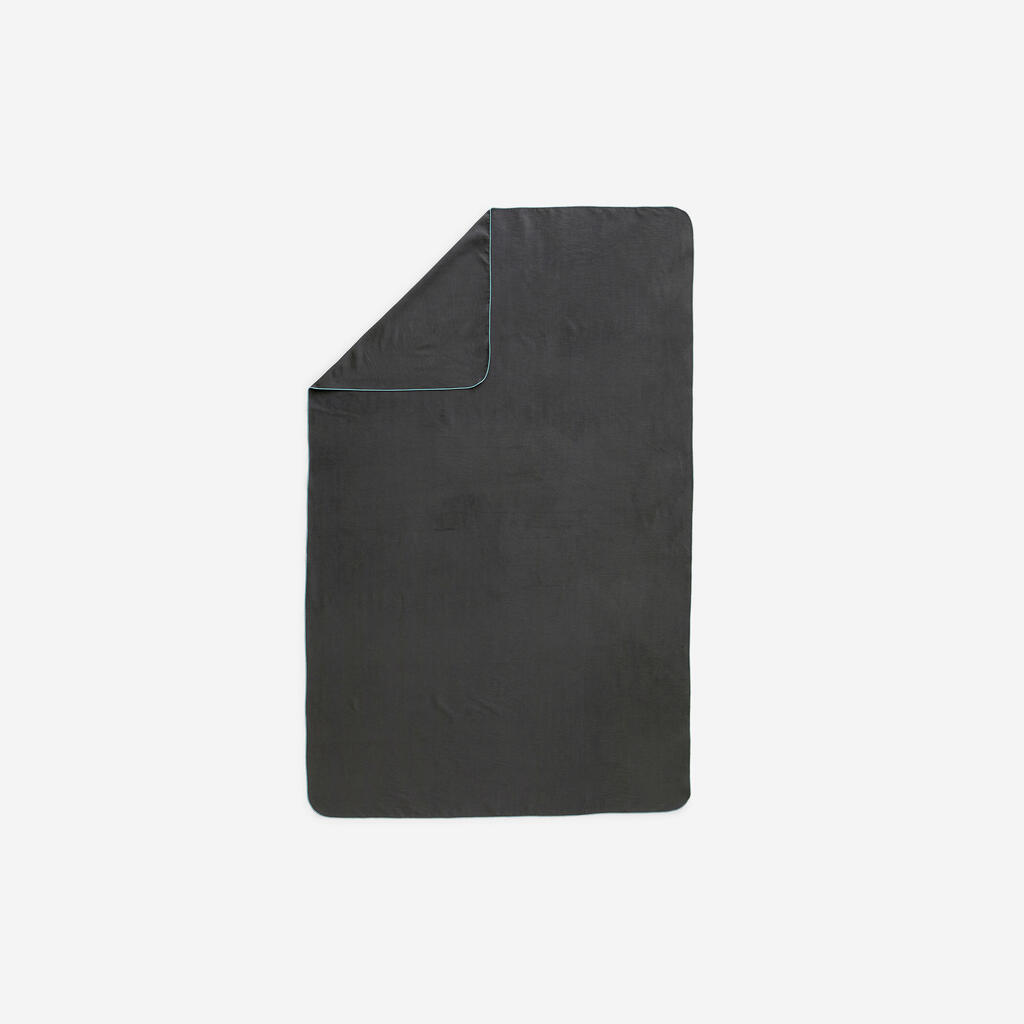 Toalla de natación de microfibra ultracompacta talla XL de 110 x 175 cm negra