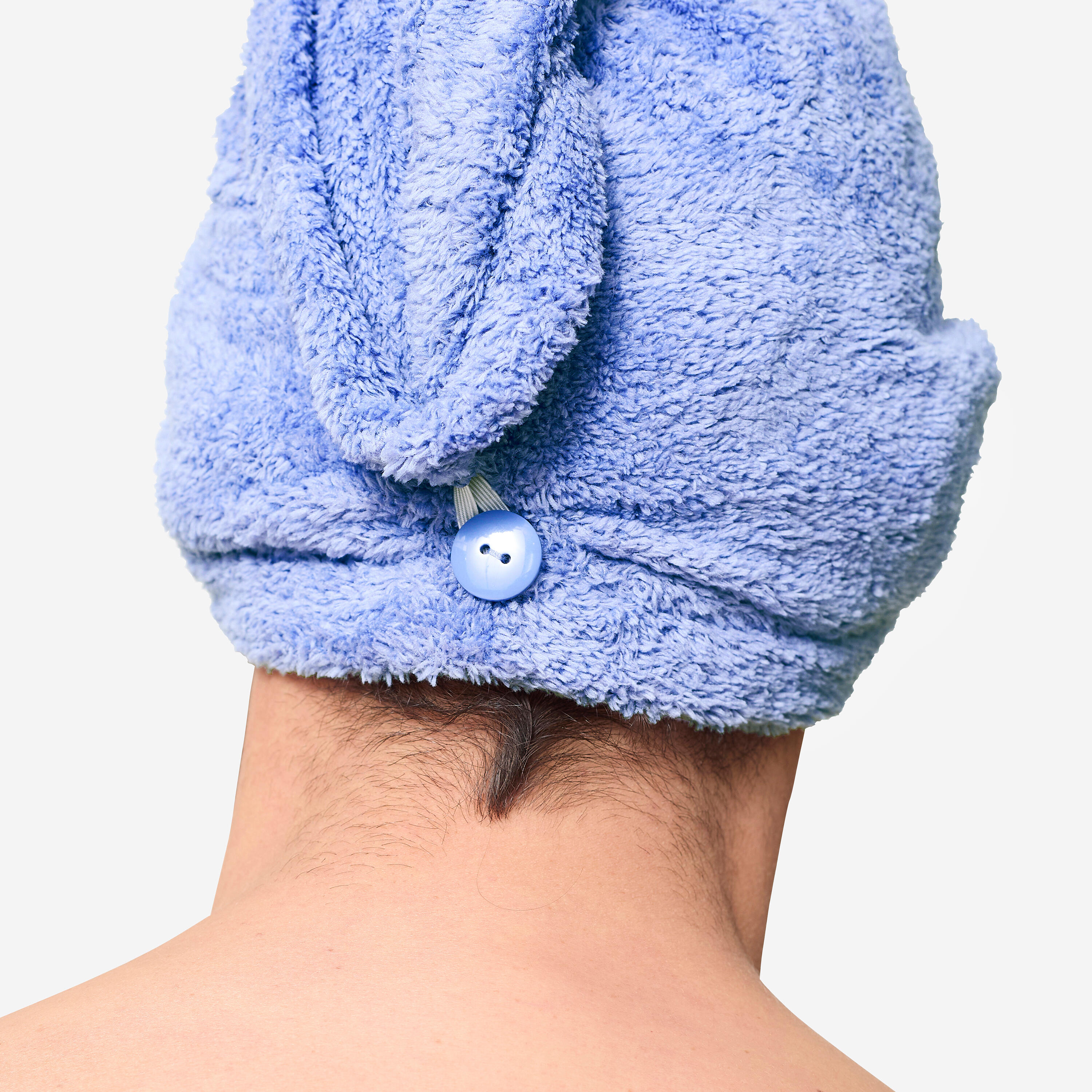 Toalla de natación de microfibra suave azul para cabello 13/17