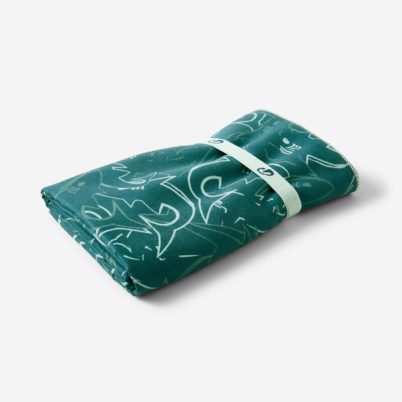 Serviette de bain microfibre compact imprimé taille L 80 x 130 cm
