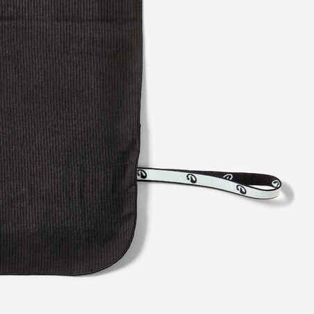 Microfibre Swimming Towel Size XL 110 x 175 cm Black/Grey Striped