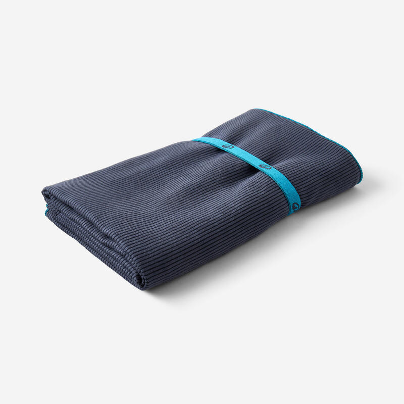 Toalha de natação microfibra às riscas azul escuro tamanho XL 110 x 175 cm