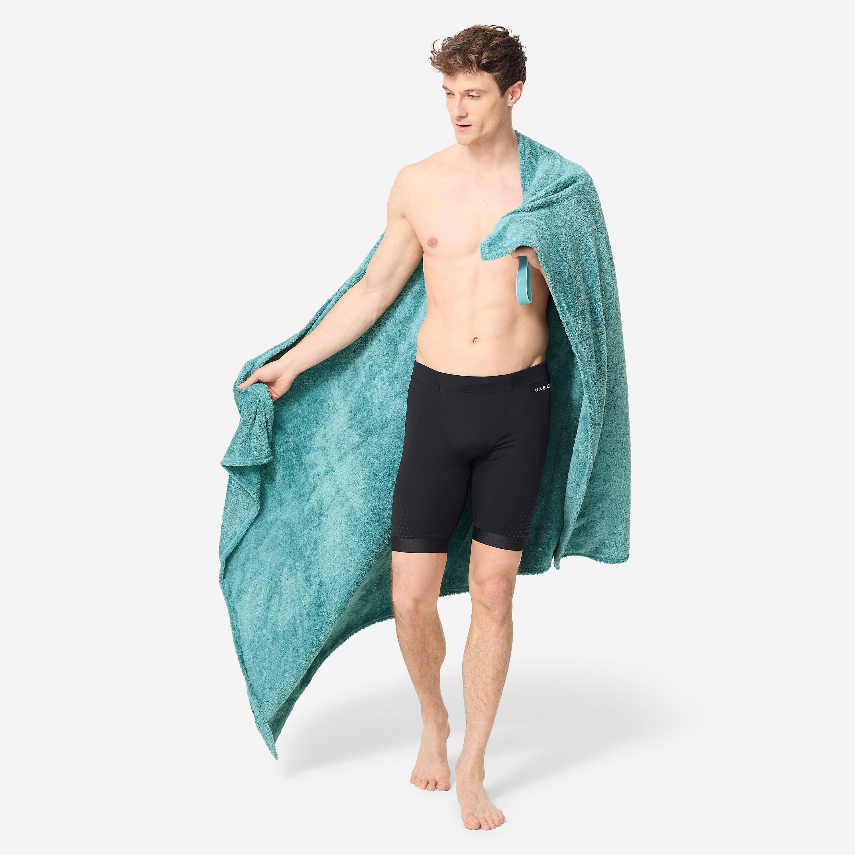 Ultra-soft microfibre swimming towel size XL 110 x 175 cm green