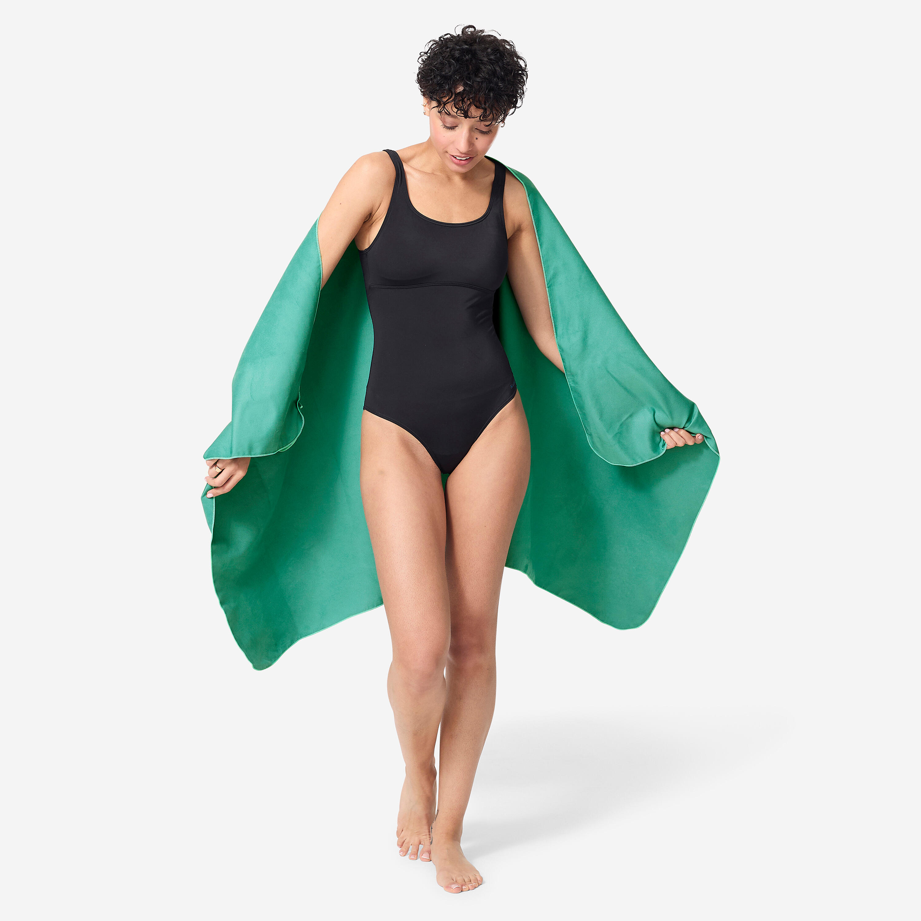 Swimming Microfibre Towel Size Large (85x160 cm) Soft & Quick-Dry Jungle Green