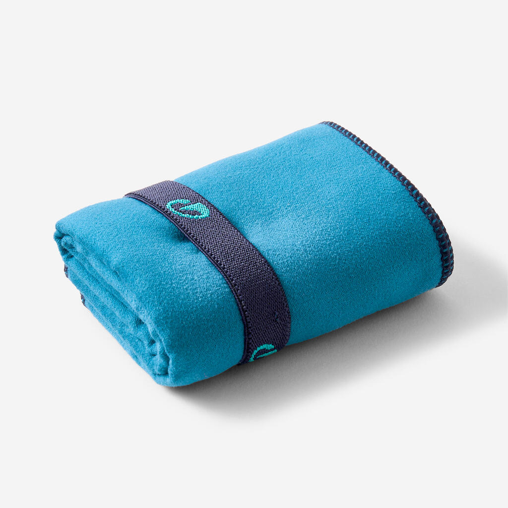 Swimming Microfibre Towel Size S 39 x 55 cm double-sided blue/green