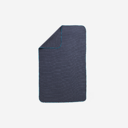 Serviette de bain microfibre à rayures bleu foncé taille L 80 x 130 cm