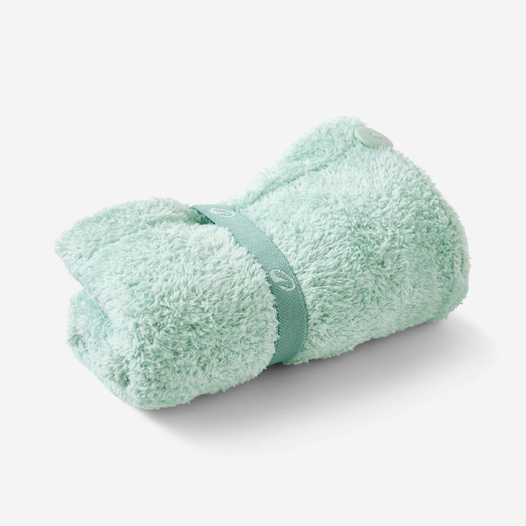 Serviette de bain microfibre douce pour cheveux bleu