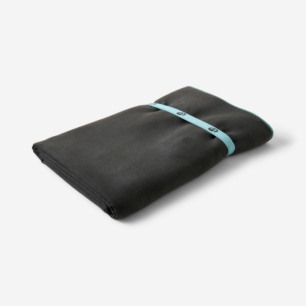 Serviette microfibre ultra compacte taille XL 110 x 175 cm - noir
