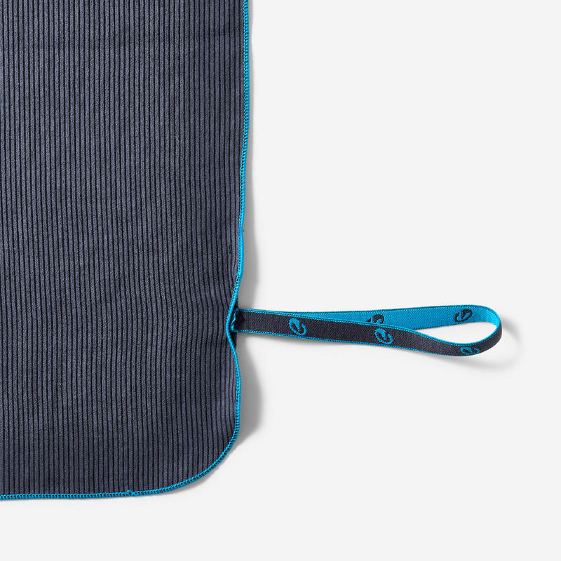 Toalha de natação microfibra às riscas azul escuro tamanho XL 110 x 175 cm