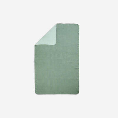 Microvezel handdoek geribbeld donkergroen groen maat xl 110 x 175 cm