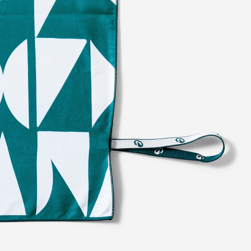 Serviette De Bain Microfibre Imprimée TRIA Bleu Taille XL 110 x 175 cm