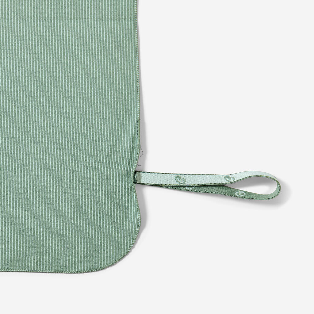 Serviette De Bain Microfibre A Rayures vert foncé/ vert Taille XL 110 x 175 cm