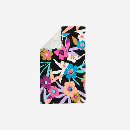 Serviette de plage taille L 145 x 85 cm, imprimé jungle bleu
