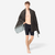 Serviette De Bain Microfibre A Rayures Noir/ Gris Taille XL 110 x 175 cm