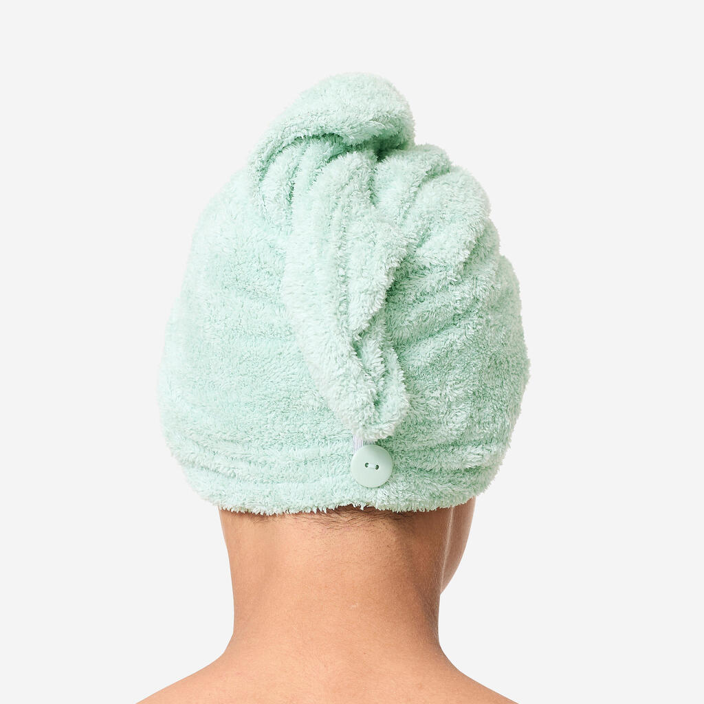 Serviette de bain microfibre douce pour cheveux bleu