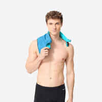 Swimming Microfibre Towel Size S 39 x 55 cm double-sided blue/green