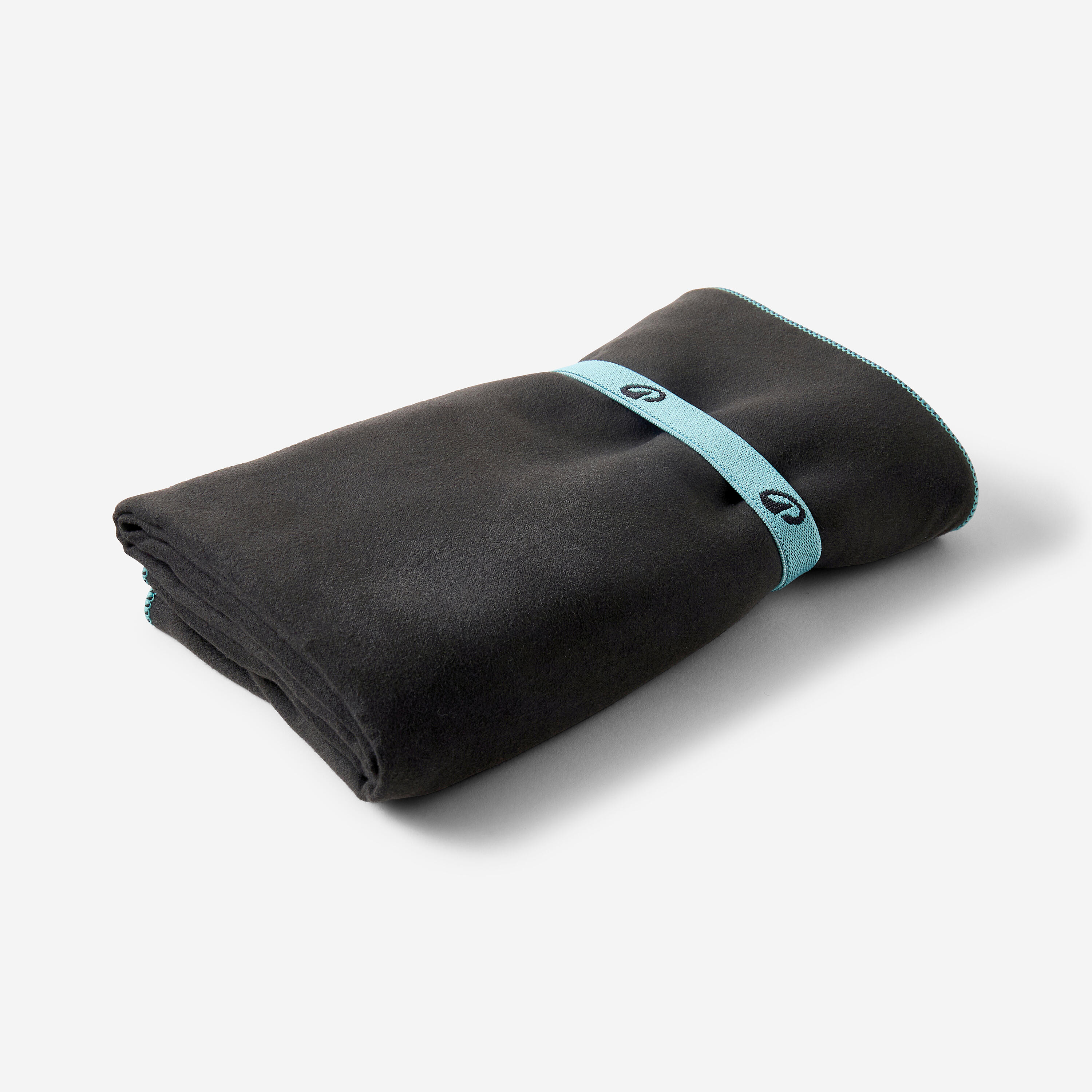 Microvezel handdoek maat L 80 x 130 cm zwart 3/4
