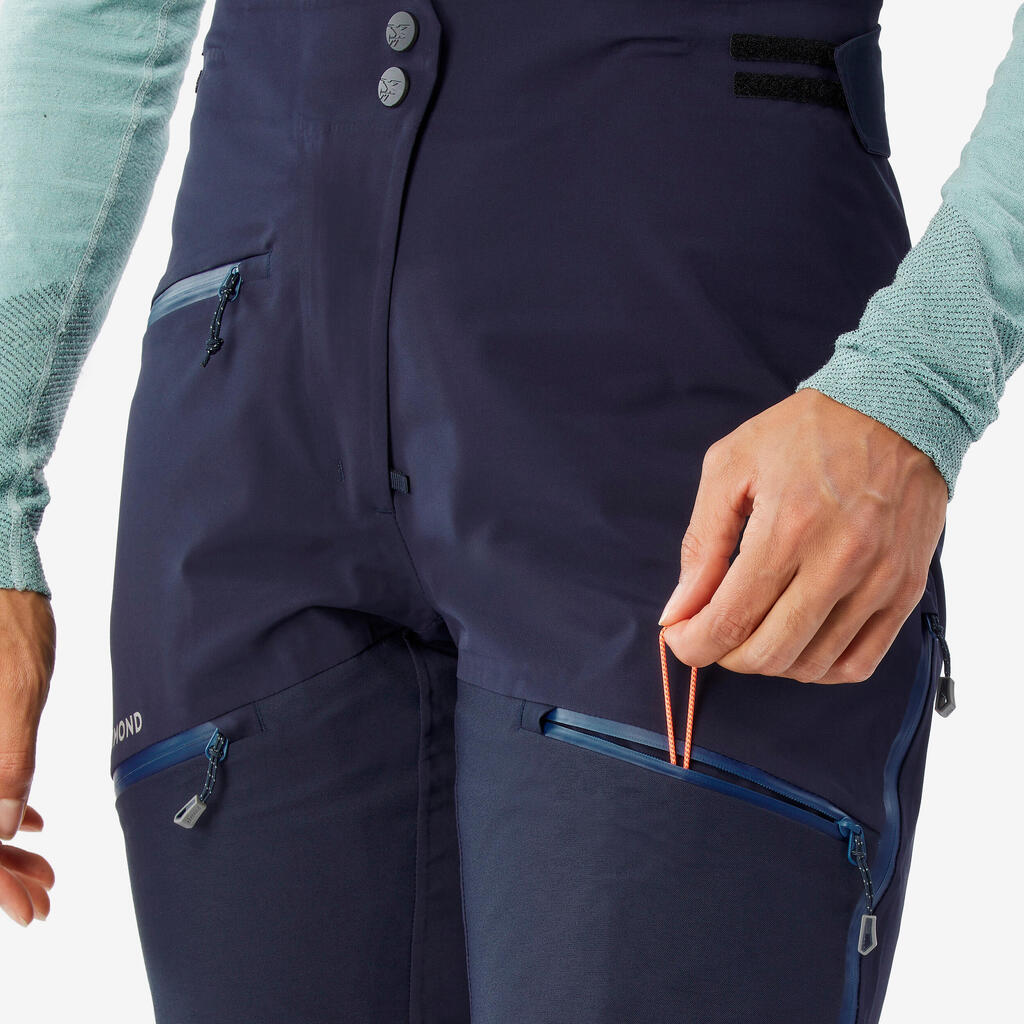 ŽENSKE VODOOTPORNE PANTALONE ZA PLANINARENJE ICE - PLAVO-CRNE