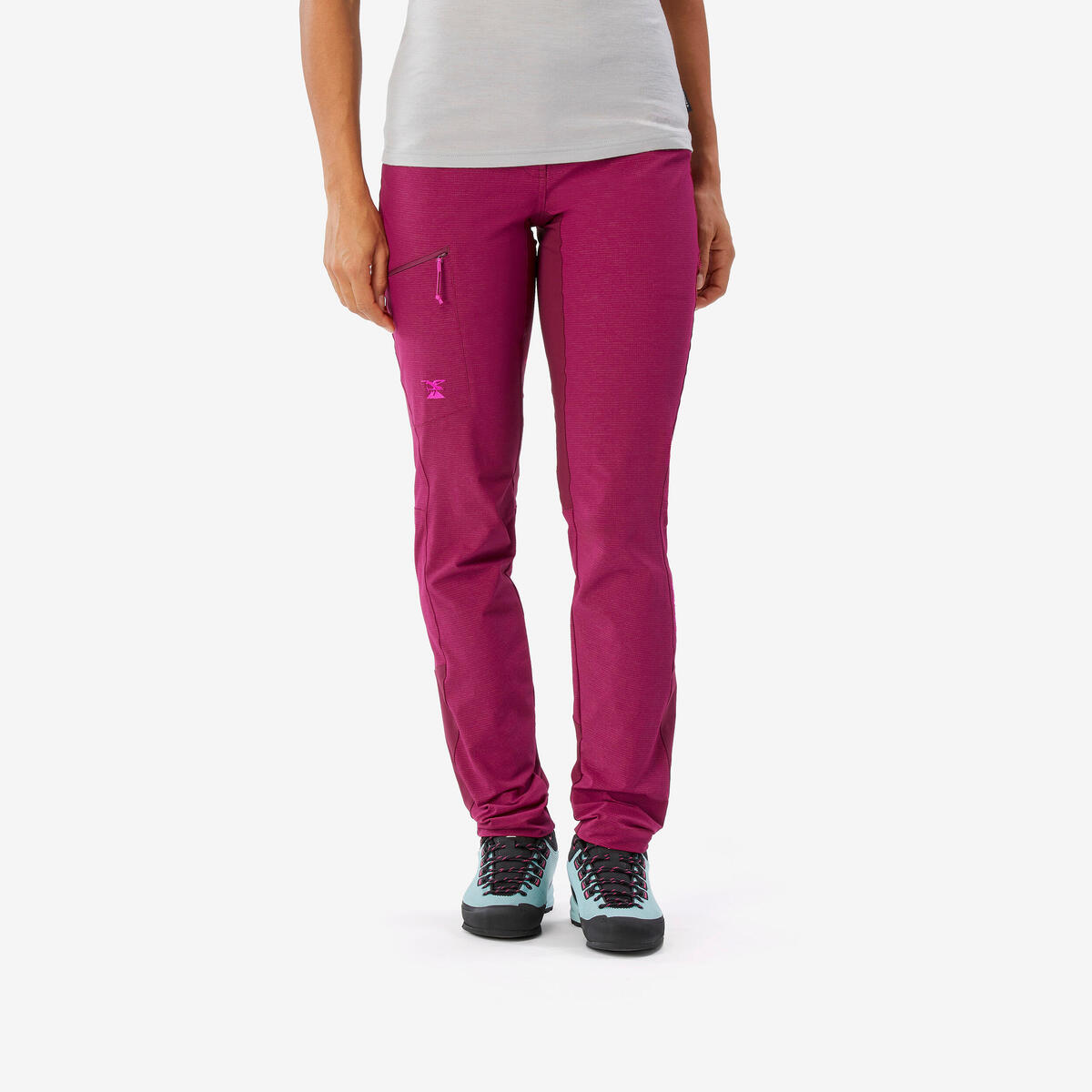 Pantalon escalade stretch edge femme - betterave