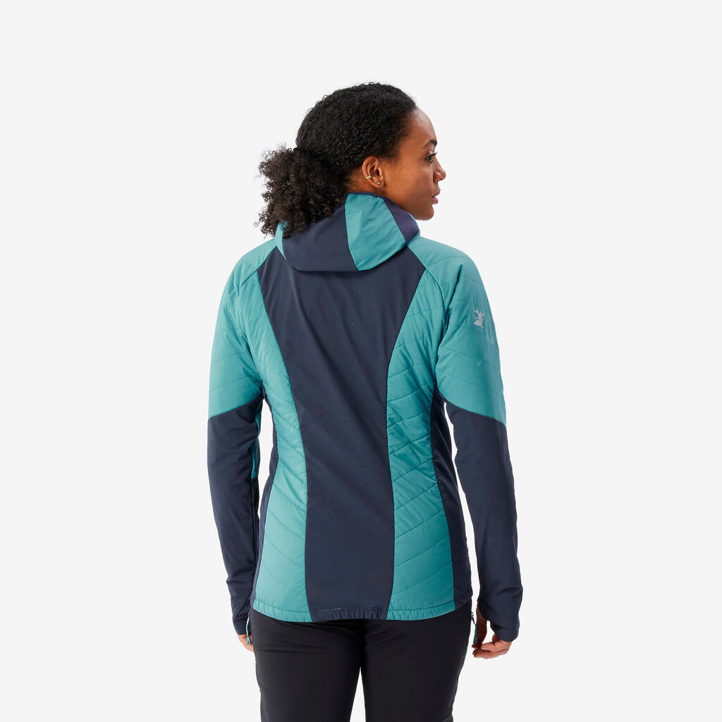 WOMEN'S HYBRID JACKET SPRINT SYNTHETIC & WOOL MOUNTAINEERING - BLUE GREY