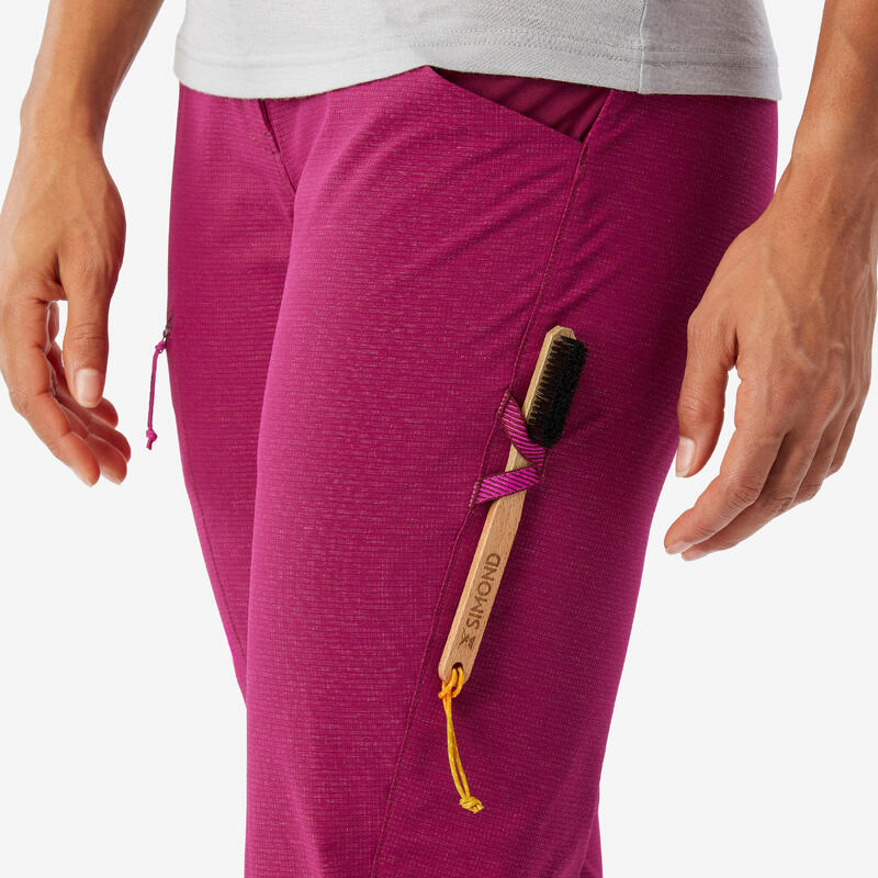 Pantalon escalade stretch edge femme - betterave