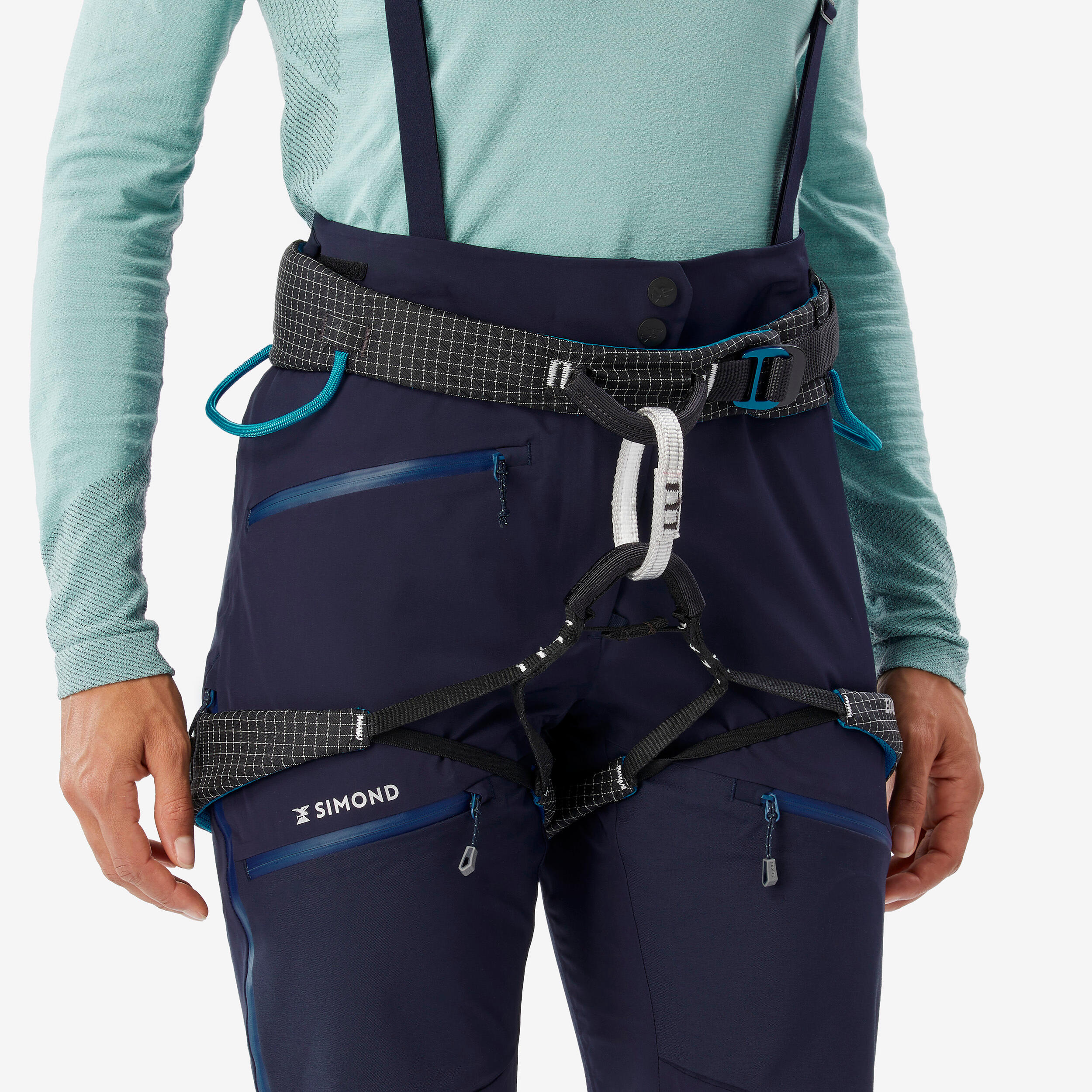 Women's mountaineering waterproof ICE trousers - Blue black 10/14