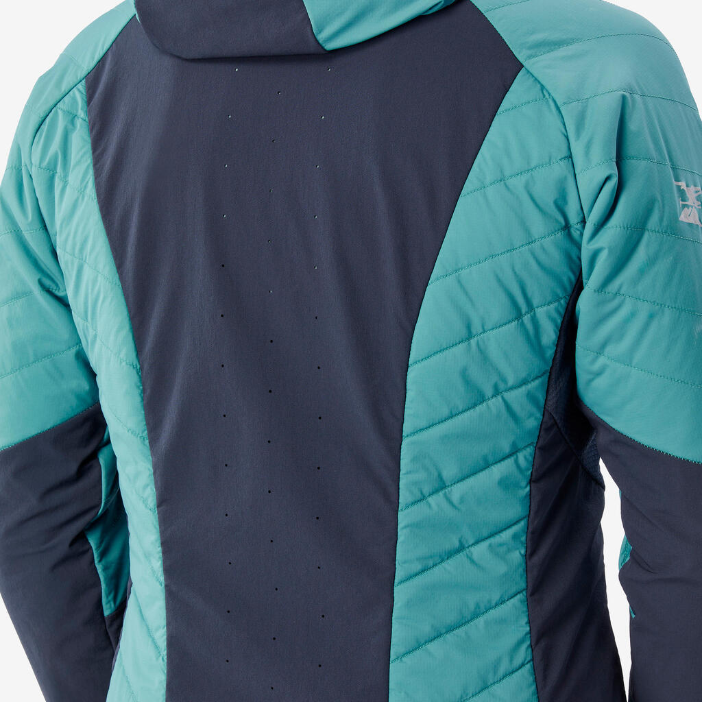 WOMEN'S HYBRID JACKET SPRINT SYNTHETIC & WOOL MOUNTAINEERING - BLUE GREY