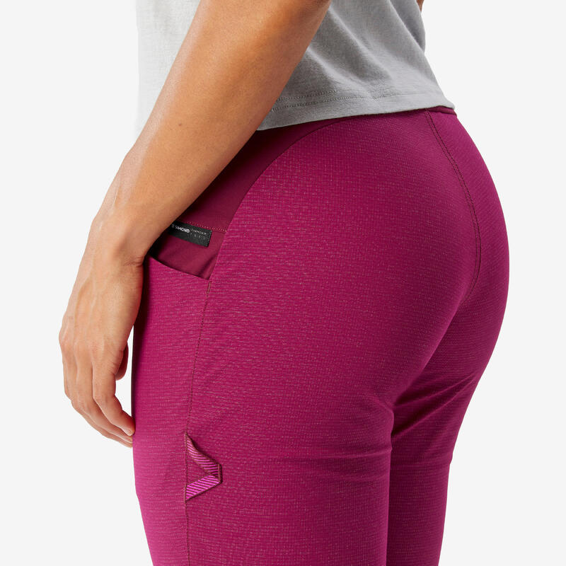 Pantalon escalade stretch edge femme - betterave