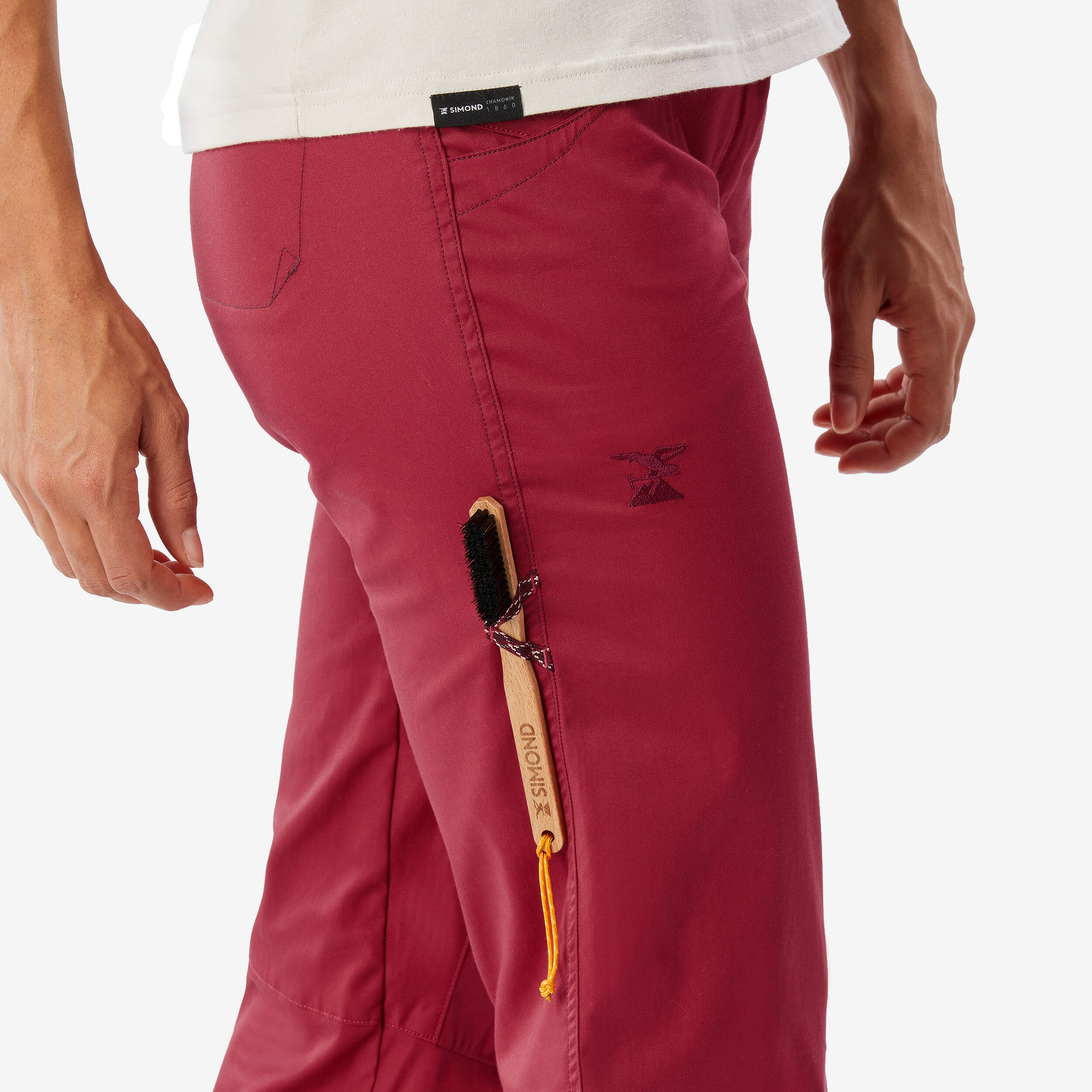 WOMEN’S COTTON STRETCH CLIMBING TROUSERS VERTIKA - RUBY RED 5/9