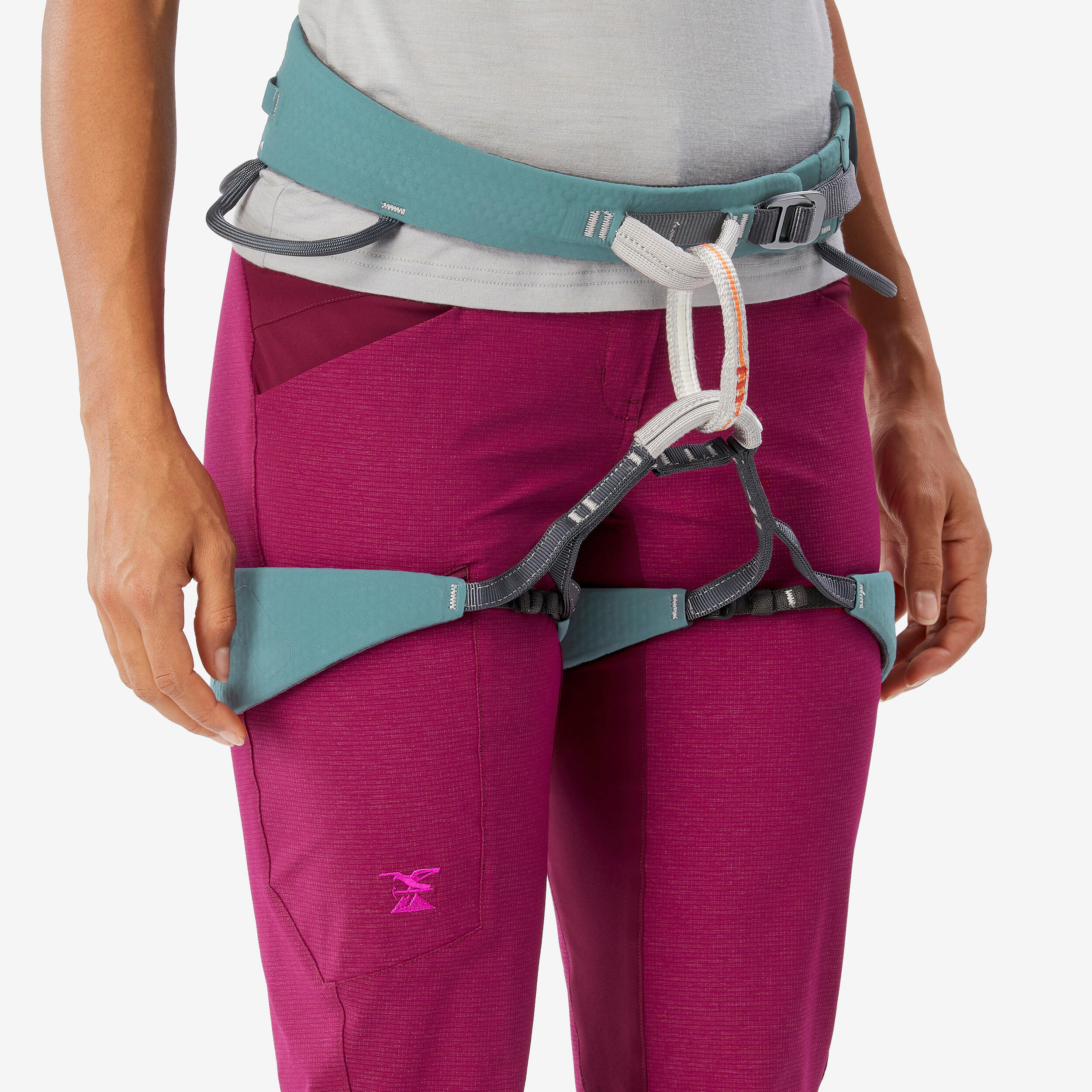 WOMEN'S CLIMBING PANTS STRETCH EDGE - BEETROOT 8/9