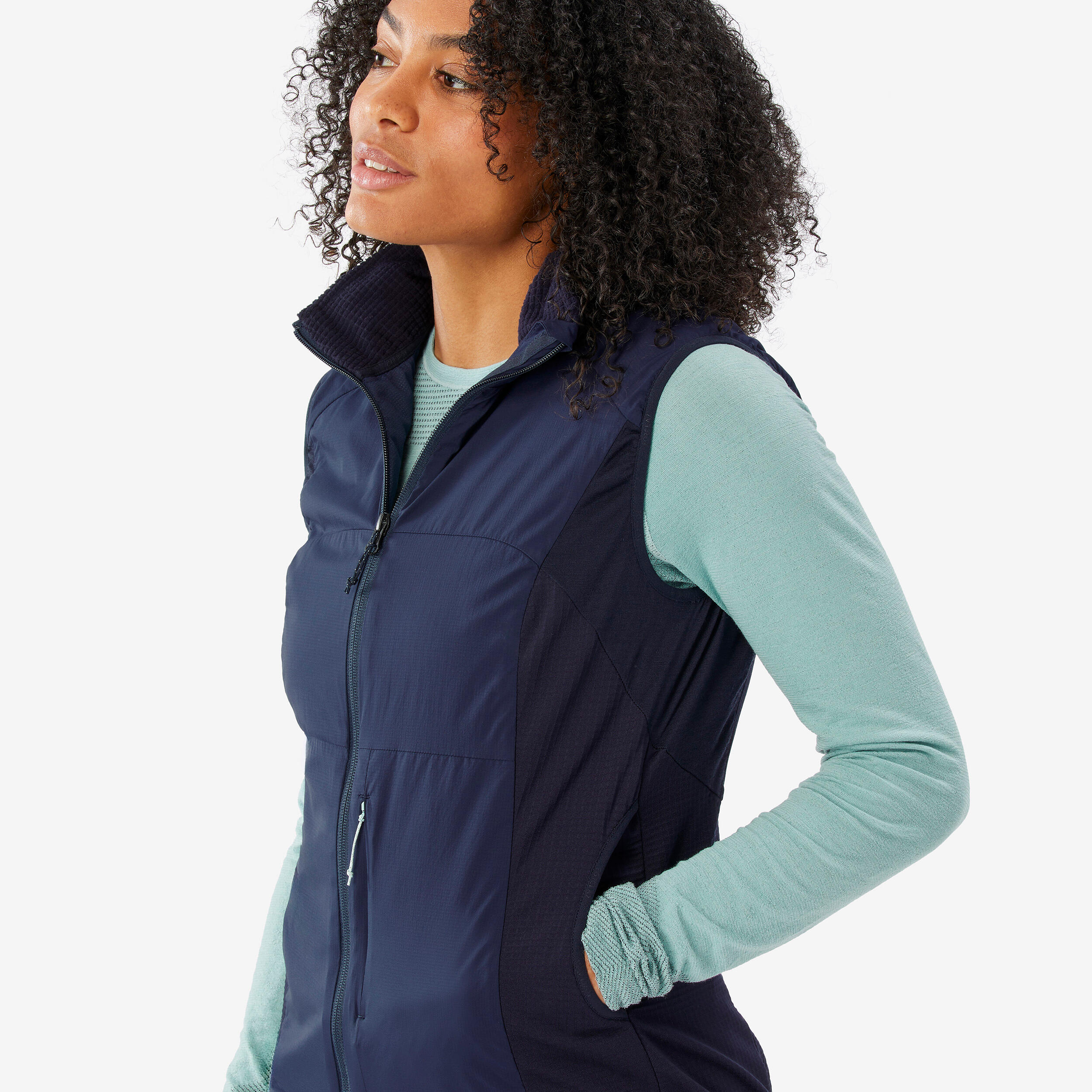 Gilet coupe vent de trek en montagne - TREK 500 Bleu foncé - Femme 3/13