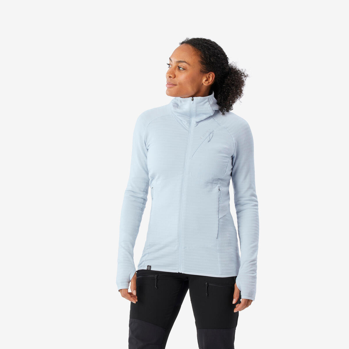 Pull technique à capuche en laine mérinos femme - ALPINISM