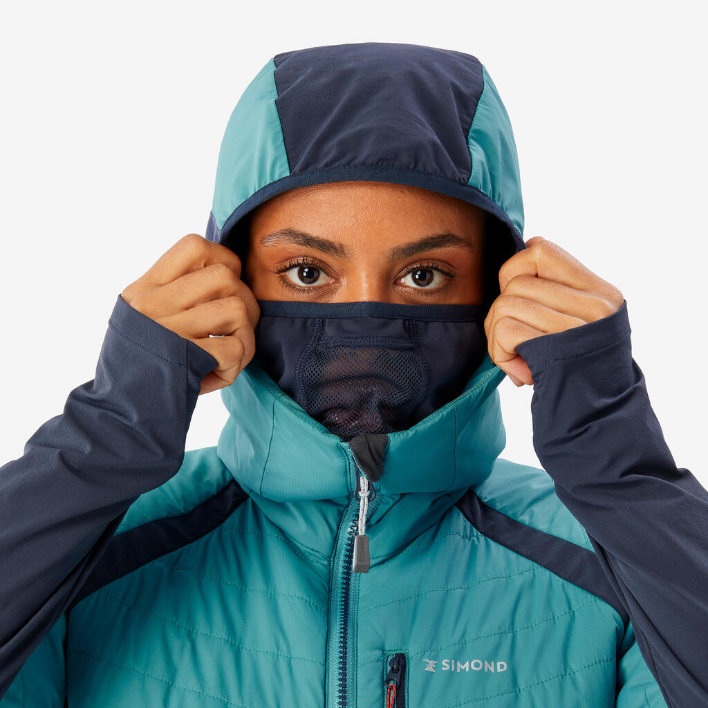 WOMEN'S HYBRID JACKET SPRINT SYNTHETIC & WOOL MOUNTAINEERING - BLUE GREY