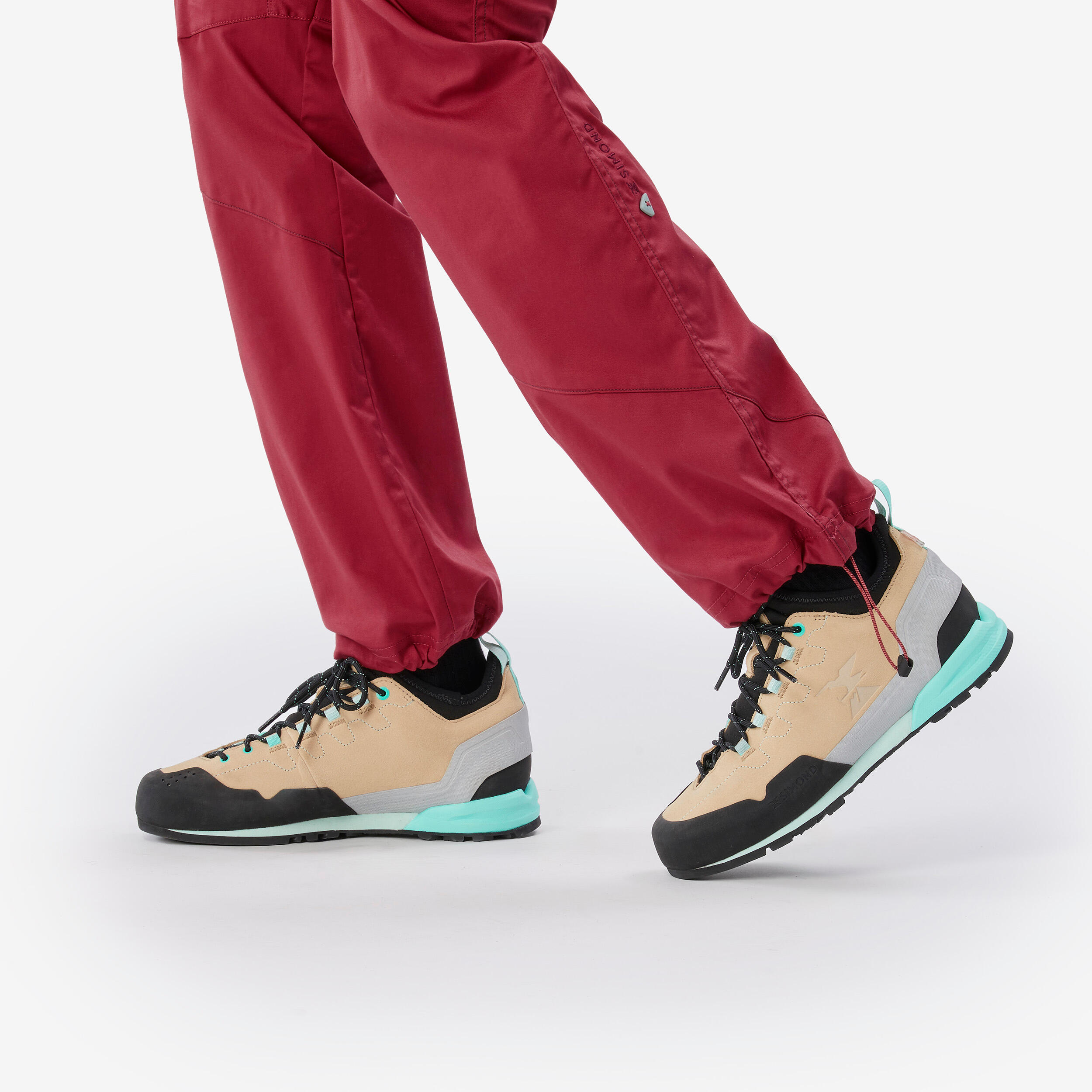 WOMEN’S COTTON STRETCH CLIMBING TROUSERS VERTIKA - RUBY RED 9/9