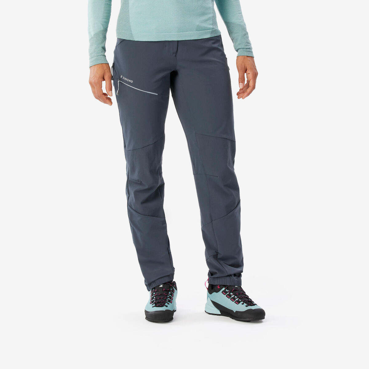 Pantalon alpinisme léger femme, Light evo gris foncé