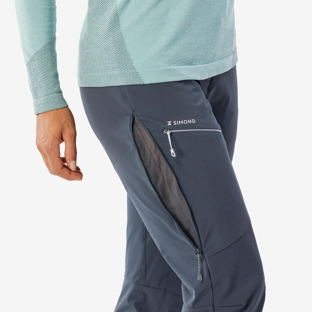 Tamnosive ženske pantalone za planinarenje LIGHT EVO