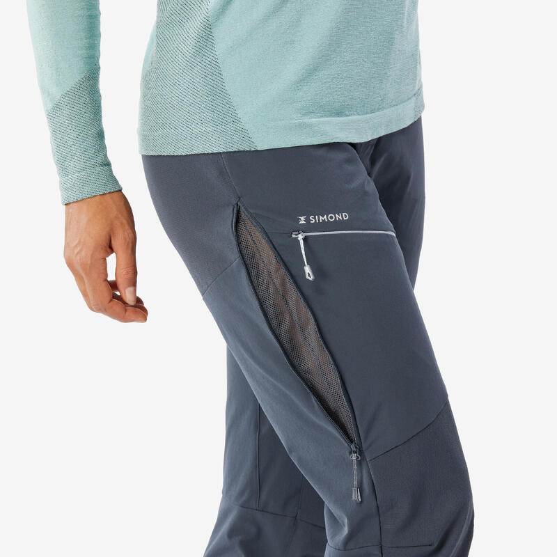 Pantalon alpinisme léger femme, Light evo gris foncé