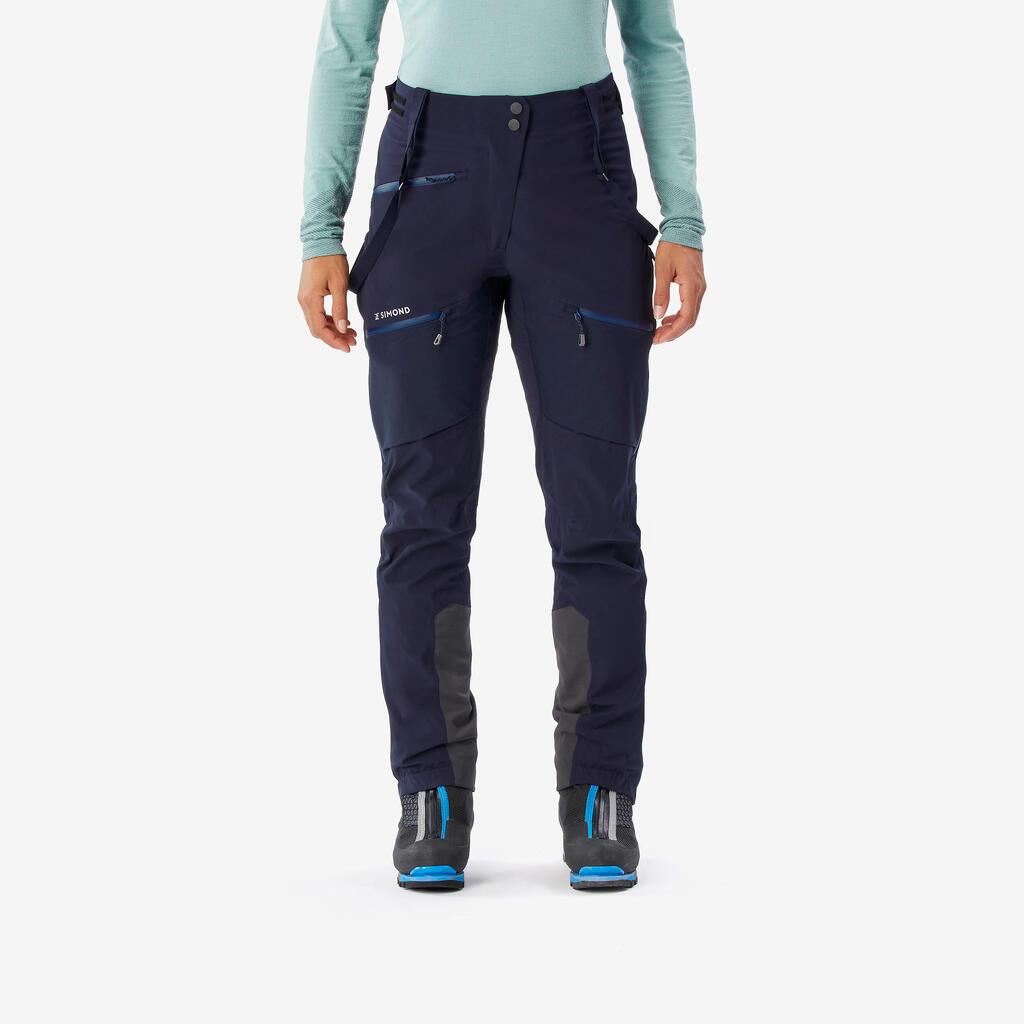ŽENSKE VODOOTPORNE PANTALONE ZA PLANINARENJE ICE - PLAVO-CRNE