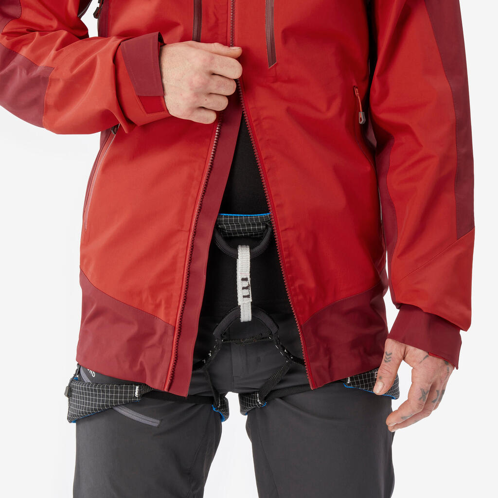 Men’s waterproof durable mountaineering jacket, red