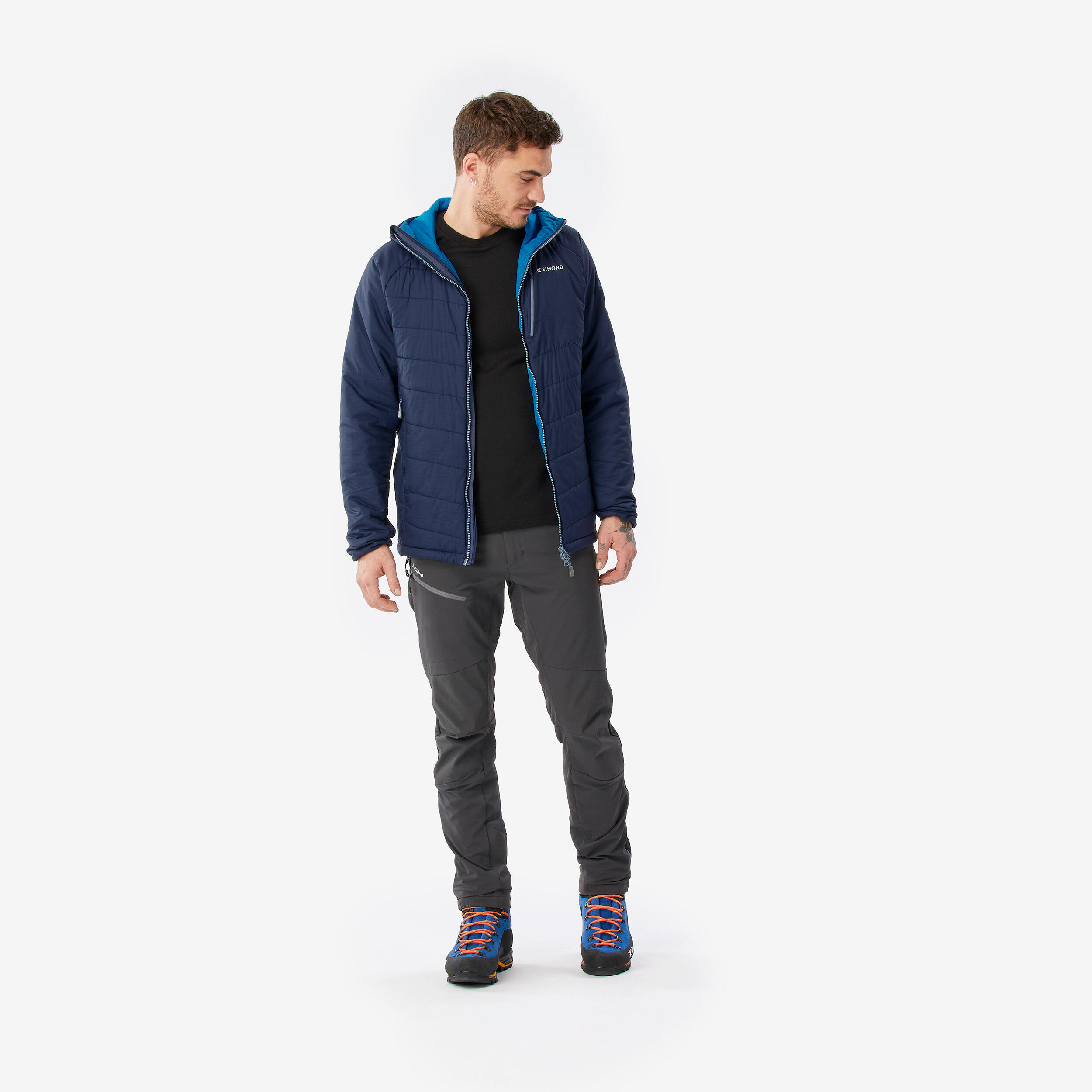 Gewatteerde herenjas voor bergsporten Alpinism synthetisch blauw 3/9