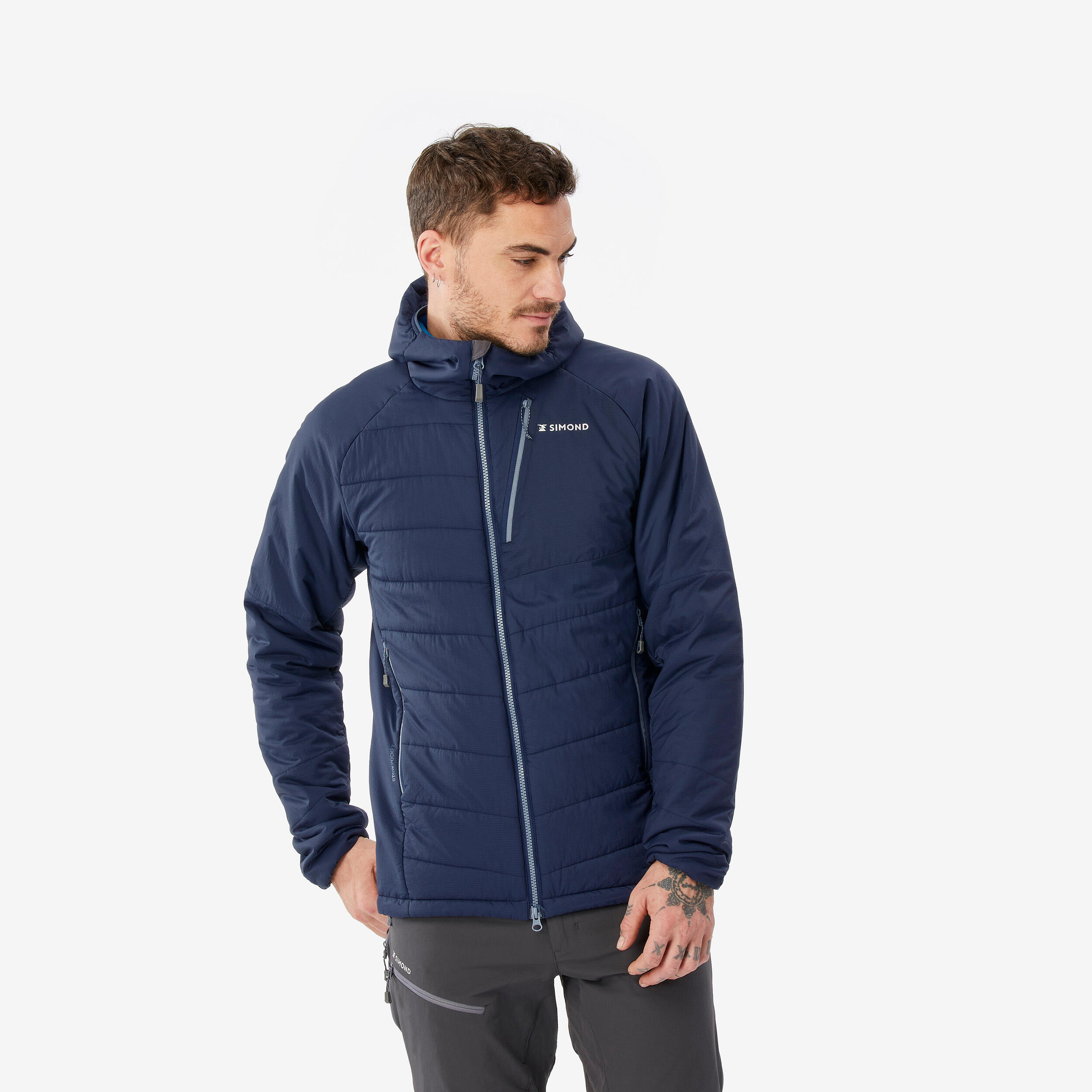 Gewatteerde herenjas voor bergsporten Alpinism synthetisch blauw 1/9
