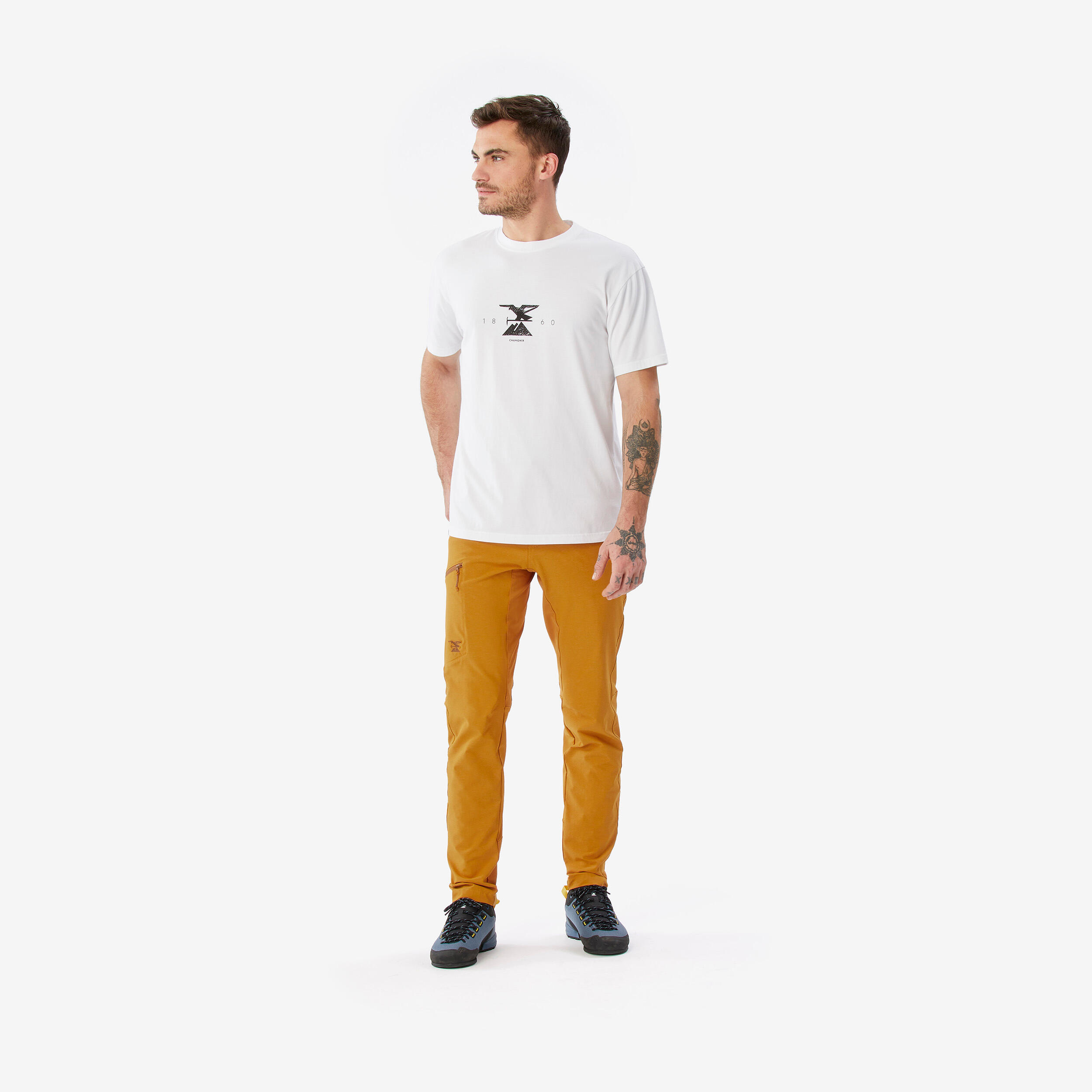 Men's Big Wall Climbing Pants EDGE - Ochre 3/8