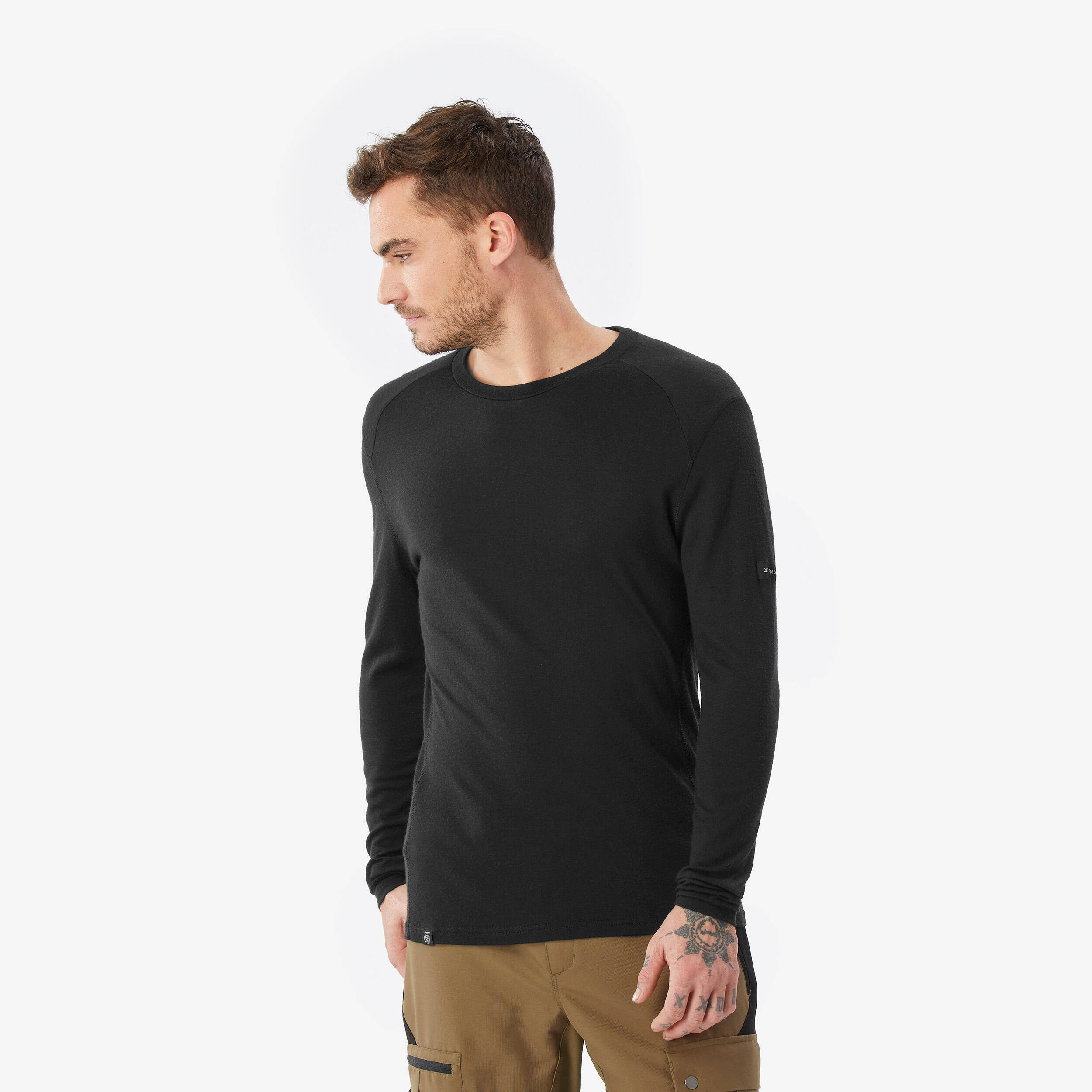 Men's Long-sleeve 100% Merino Wool T-shirt - MT500 -  1