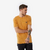 T-shirt de trek voyage manches courtes laine mérinos Homme - TRAVEL 500 jaune