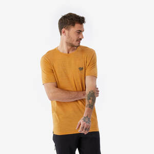 Men Merino Wool Half Sleeve T-Shirt Ochre - Travel 500