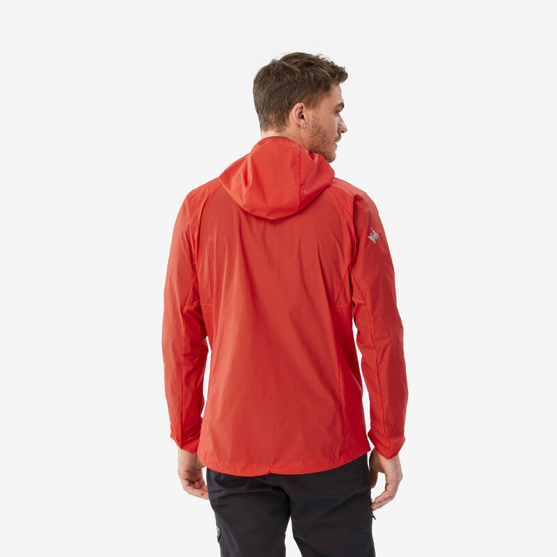 VESTE COUPE-VENT D'ALPINISME HOMME - ROUGE VERMILLON