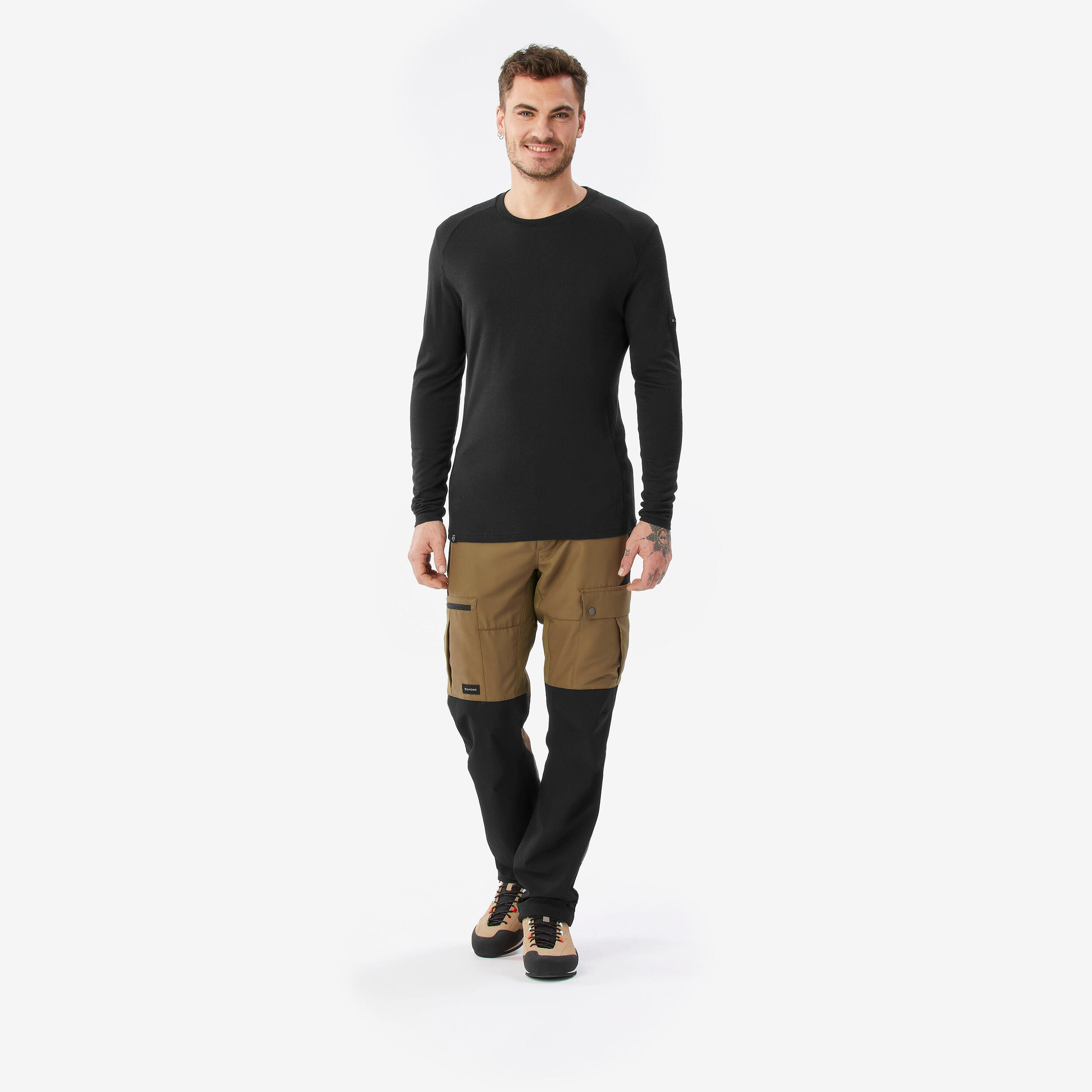 Men's Long-sleeve 100% Merino Wool T-shirt - MT500